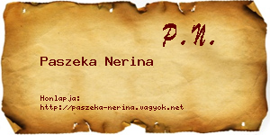 Paszeka Nerina névjegykártya